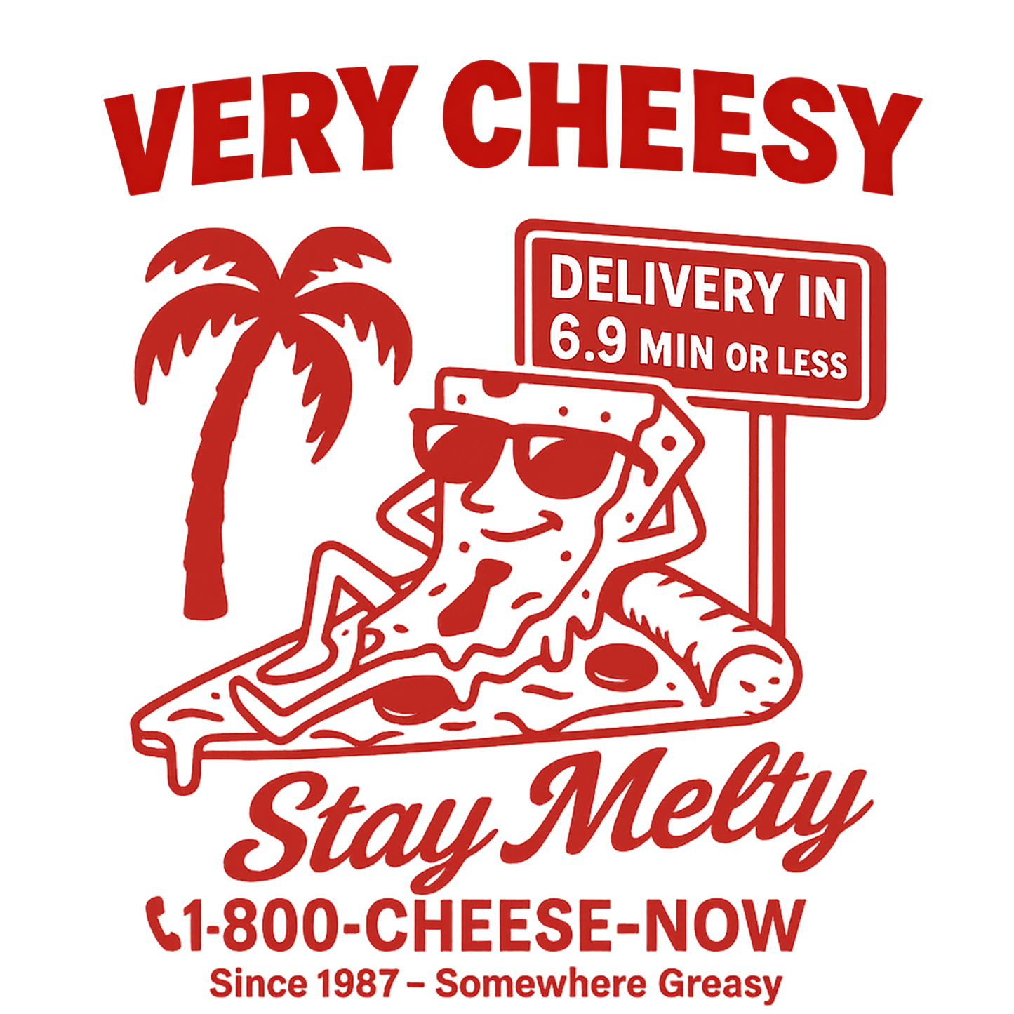 VERY CHEESY - WHITE OVERSIZE TEE