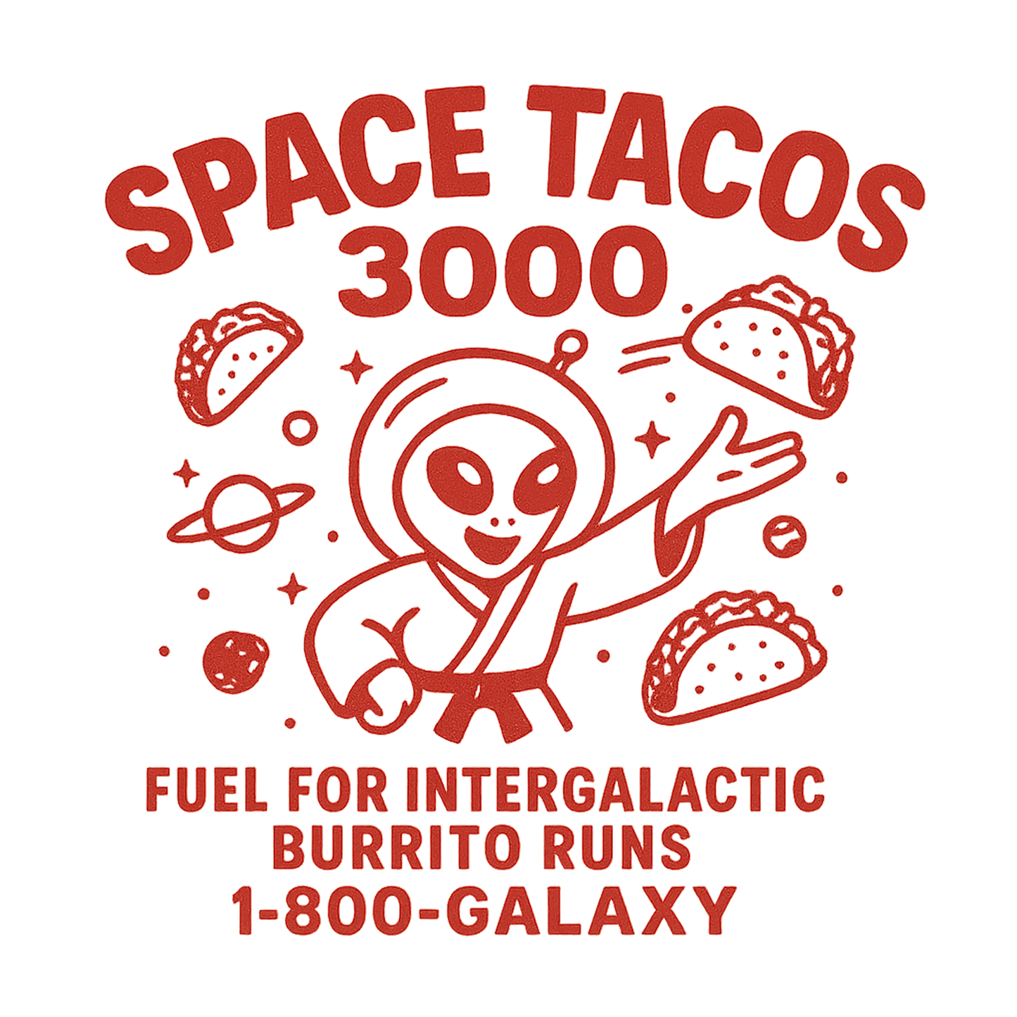 SPACE TACOS 3000 - WHITE HOODIE