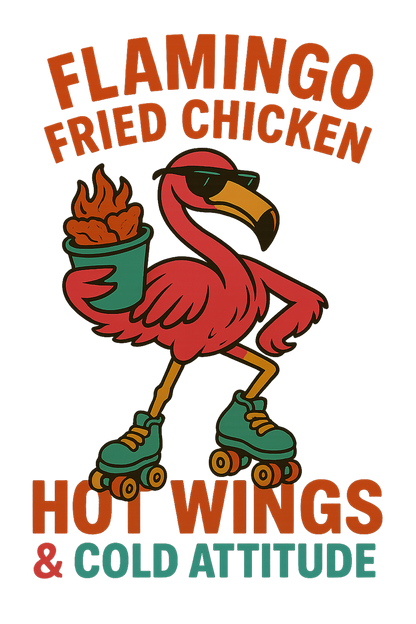 Illustration originale Flamingo Fried Chicken par Very Cheesy