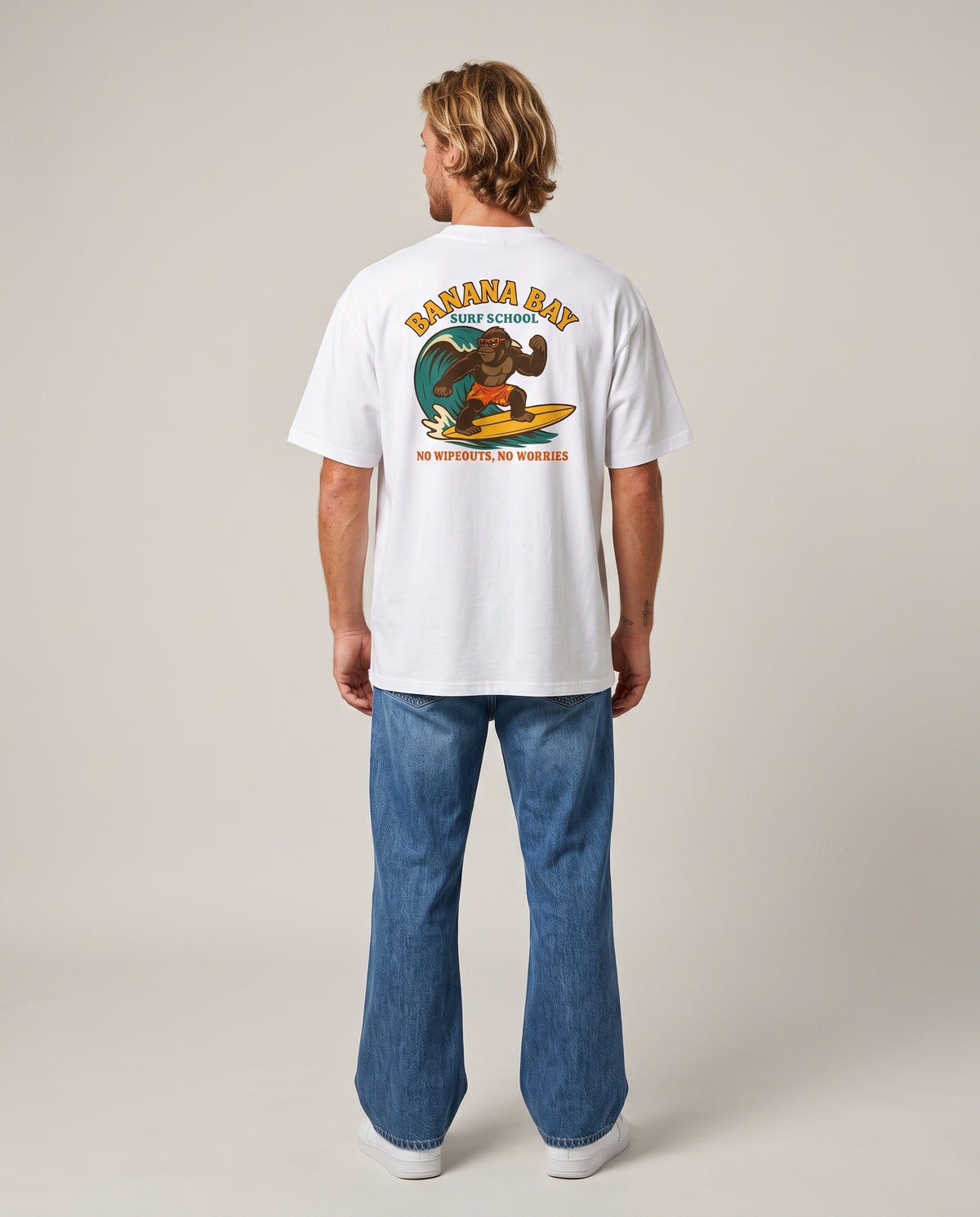 BANANA BAY - WHITE OVERSIZE TEE
