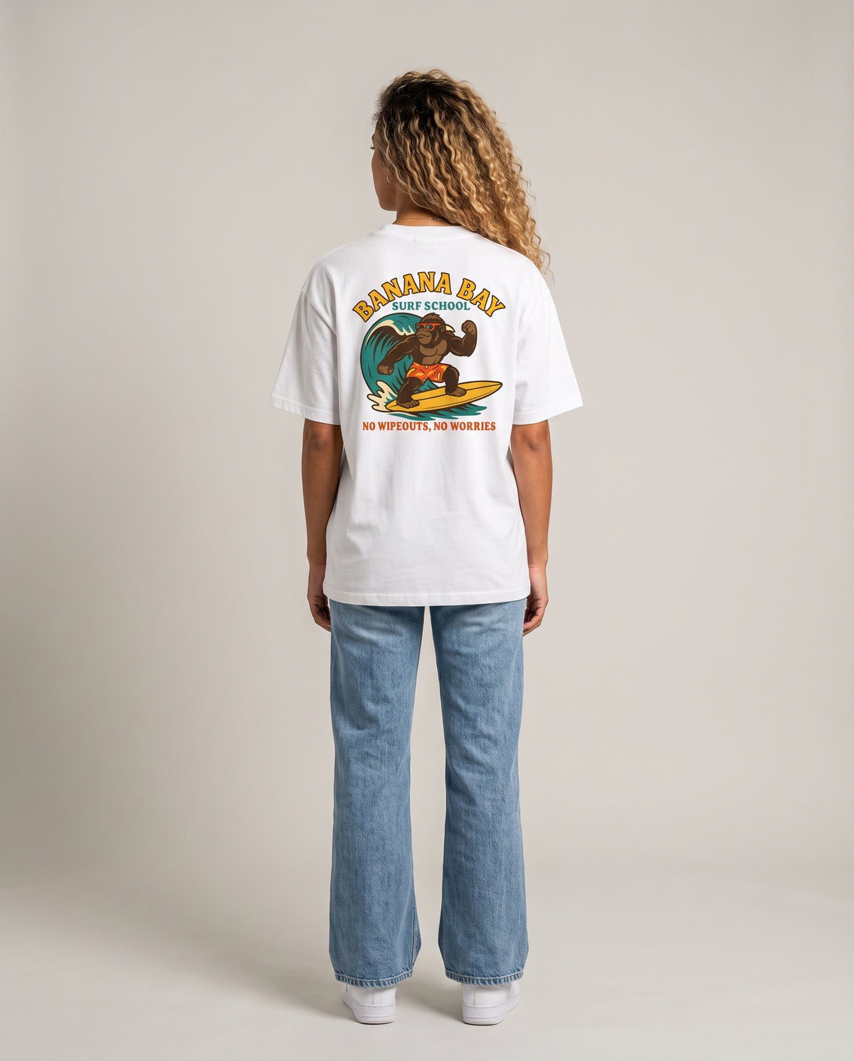 BANANA BAY - WHITE OVERSIZE TEE