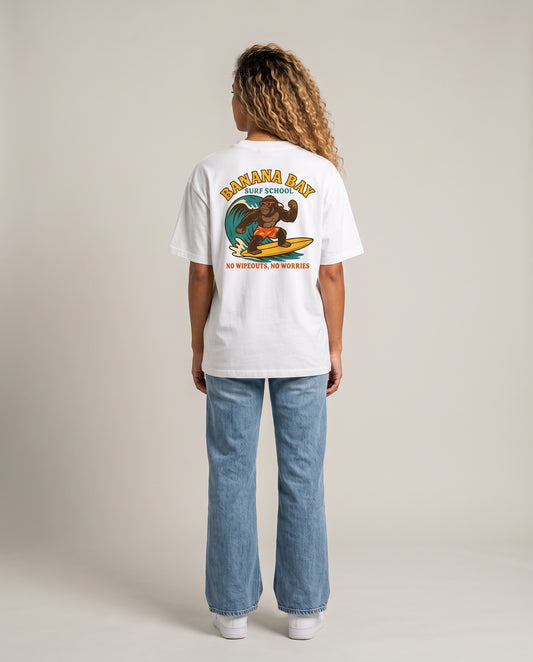 BANANA BAY - WHITE OVERSIZE TEE