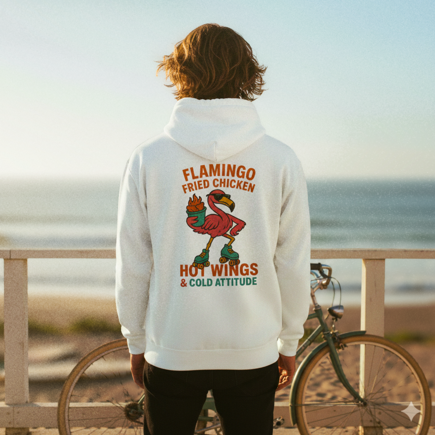 FLAMINGO FRIED CHICKEN - WHITE HOODIE