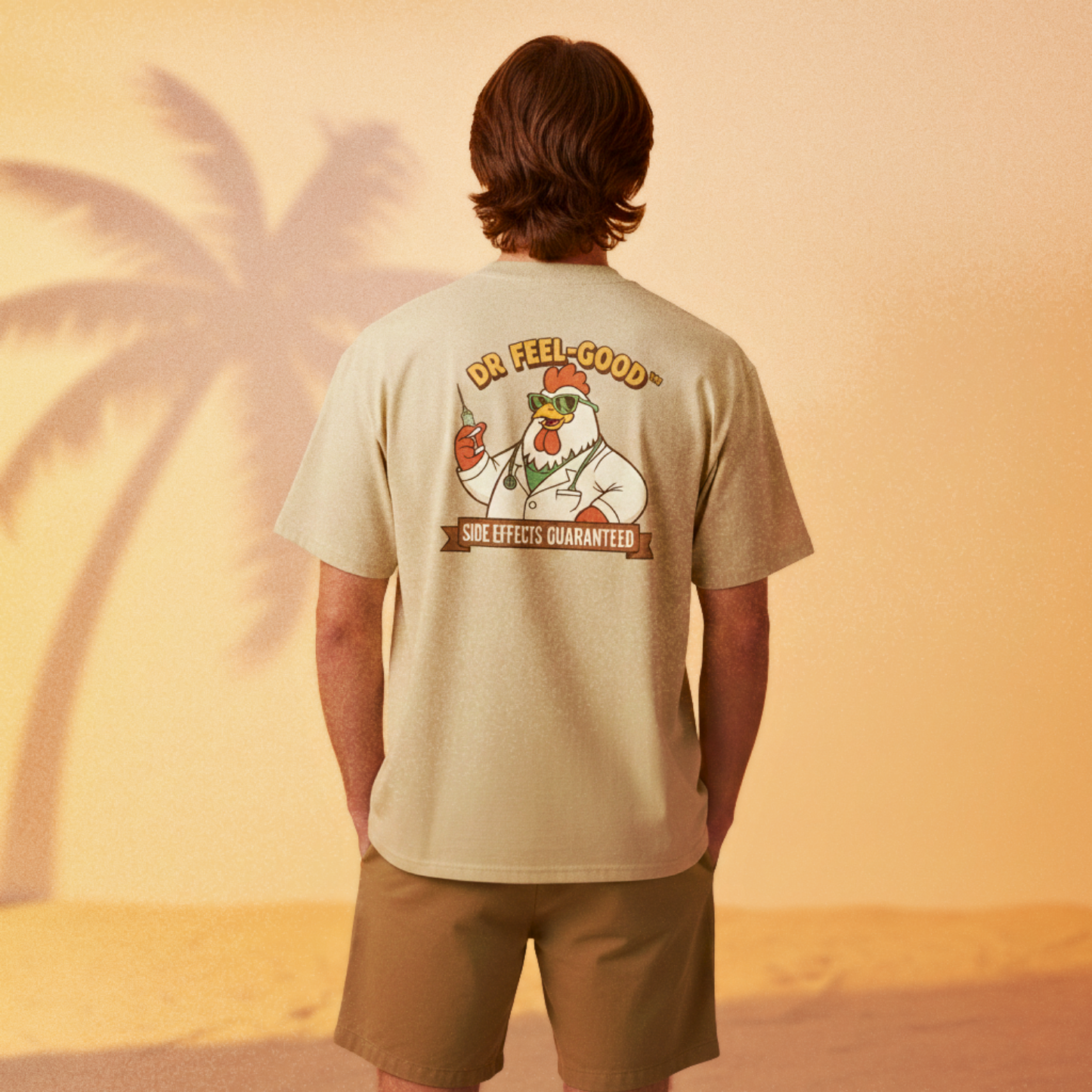 DR FEEL-GOOD - SAND OVERSIZE TEE