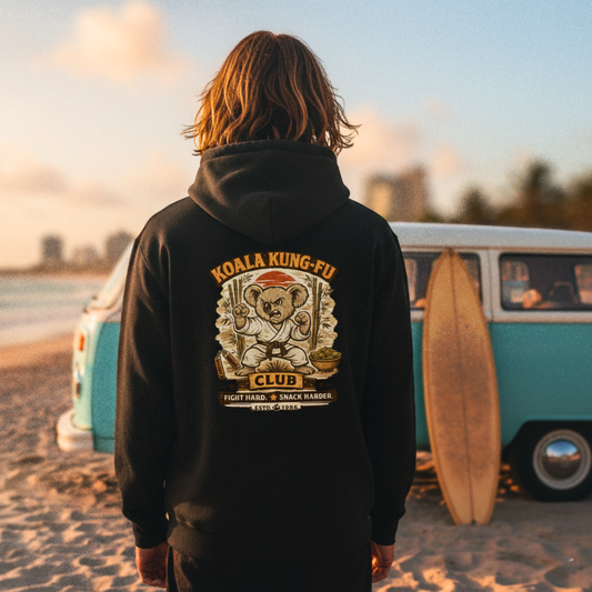 KOALA KUNG FU CLUB - BLACK HOODIE
