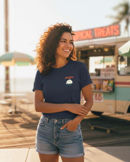 T-shirt Soft Mozza bleu porté en situation