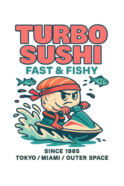 Illustration originale Turbo Sushi par Very Cheesy