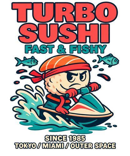 TURBO SUSHI V1 - BLUE OVERSIZE HOODIE