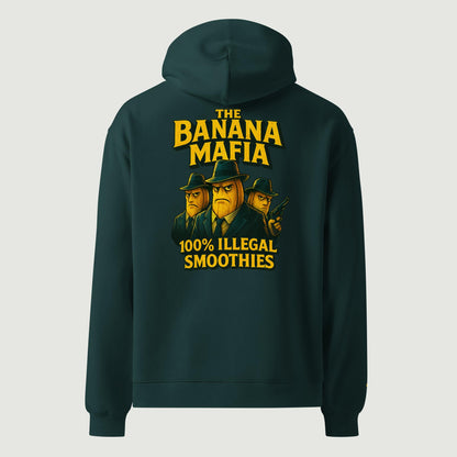 Hoodie oversize Banana Mafia vert, vu de dos