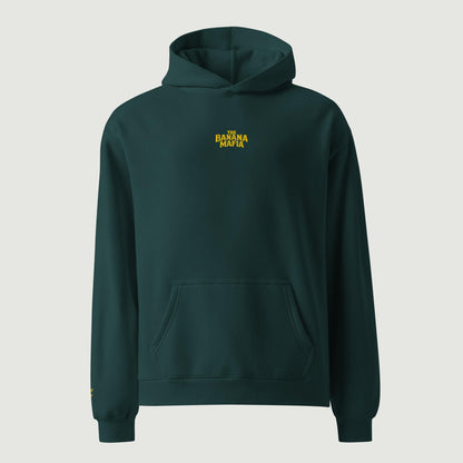 Hoodie oversize Banana Mafia vert, vu de face