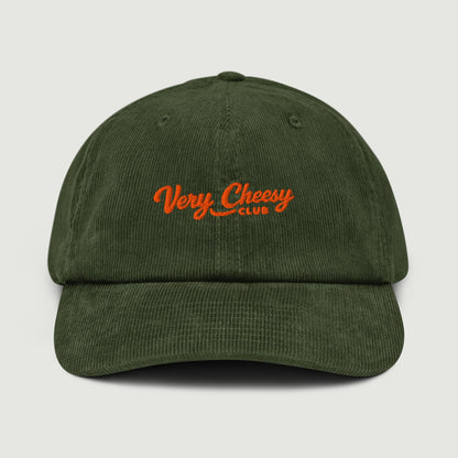 Casquette velours Very Cheesy Club verte, vue de face