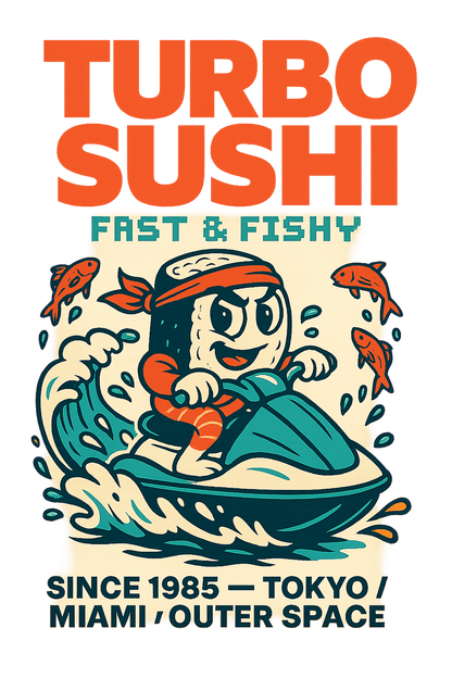 Illustration originale Turbo Sushi par Very Cheesy