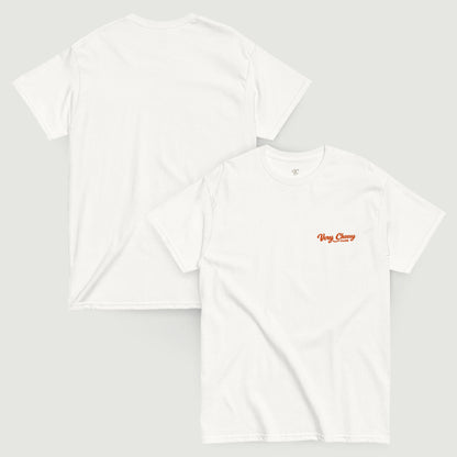 T-shirt Very Cheesy Club blanc, vu de face et de dos