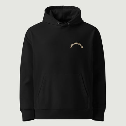 Hoodie Sloth Ramen Club noir, vu de face