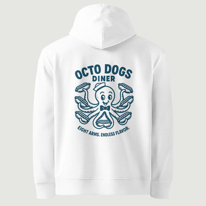 Hoodie Octo Dogs Dinner blanc, vu de dos