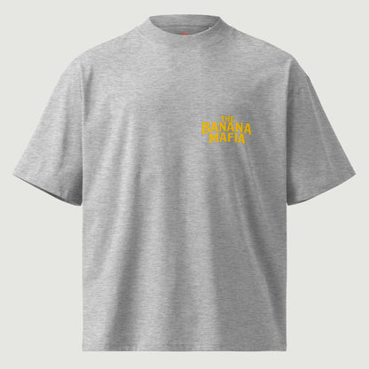 T-shirt oversize Banana Mafia gris, vu de face