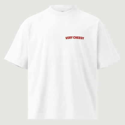 T-shirt oversize Very Cheesy blanc, vu de face